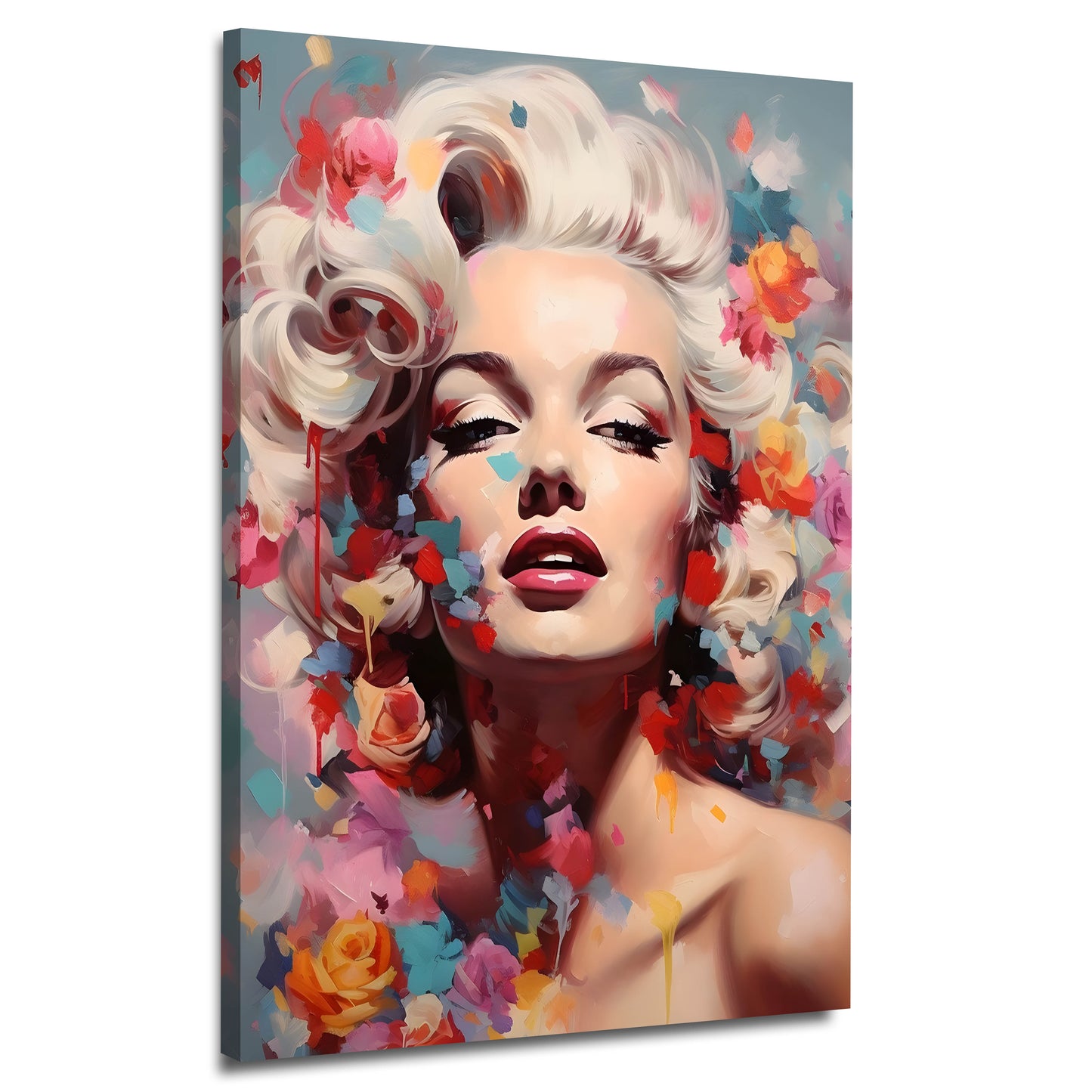 Wandbild Marilyn abstrakt mit Rosen