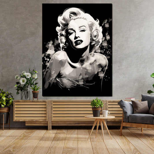 Wandbild Marilyn abstrakt schwarz weiß