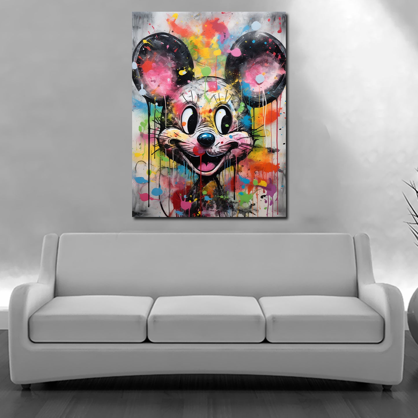 Wandbild Maus Pop Art Colour Style