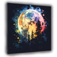 Wandbild Mond Wald Nacht Himmel