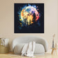 Wandbild Mond Wald Nacht Himmel