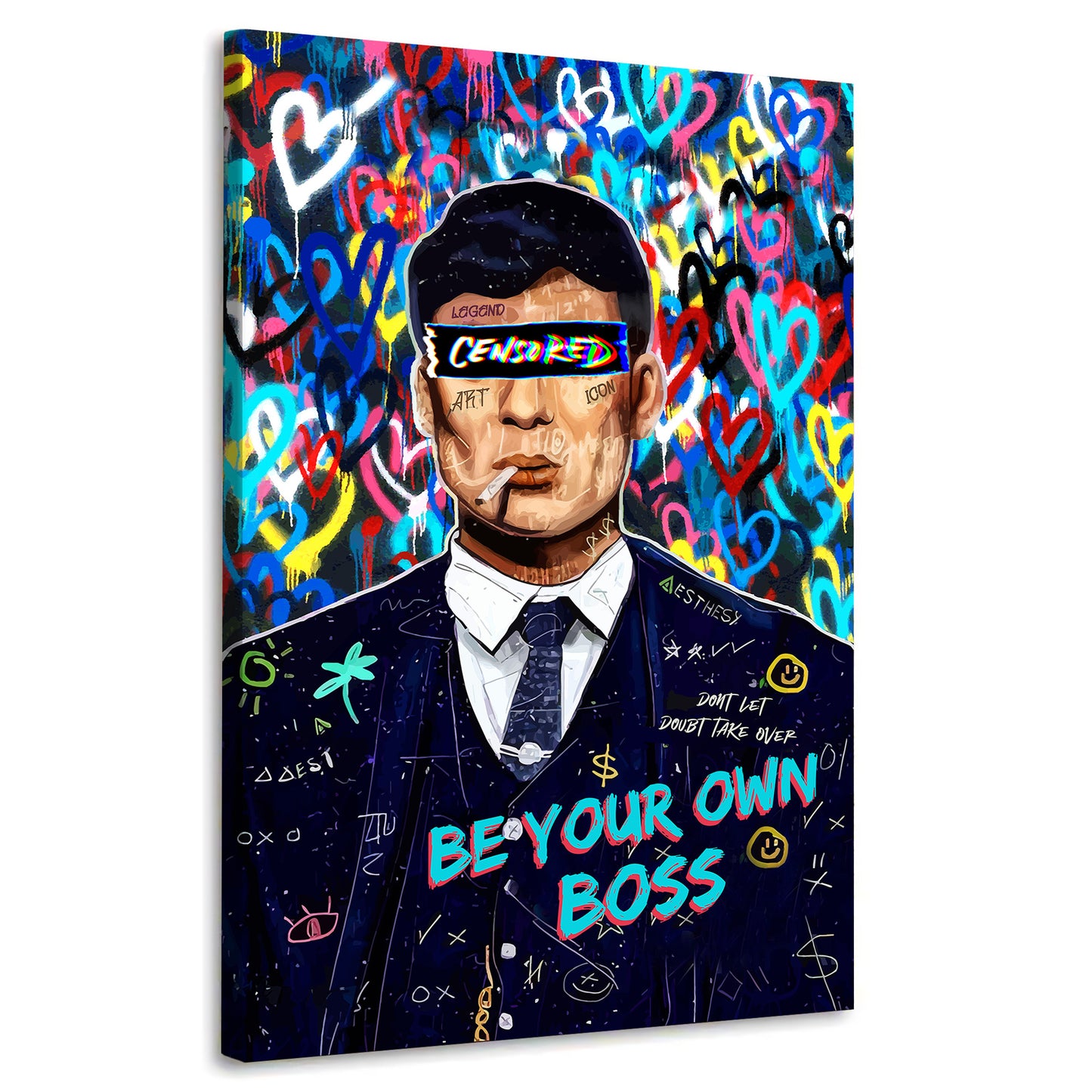 Wandbild Motivation Be Your Own Boss Pop Art Blinders Style