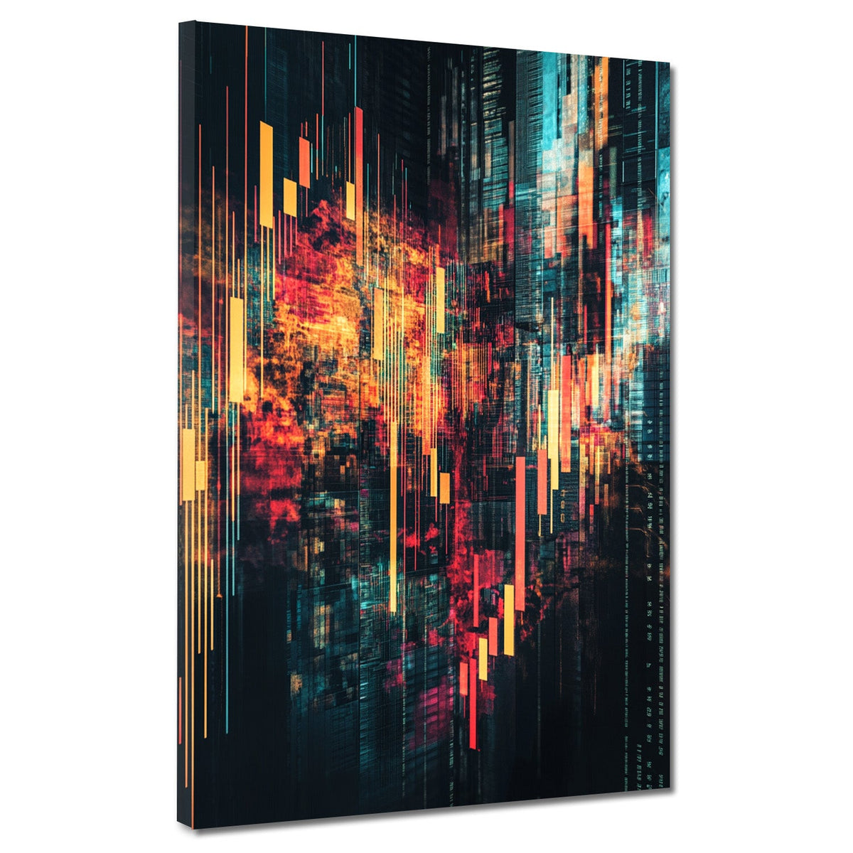 Börsenchart in Neon – Wandbild