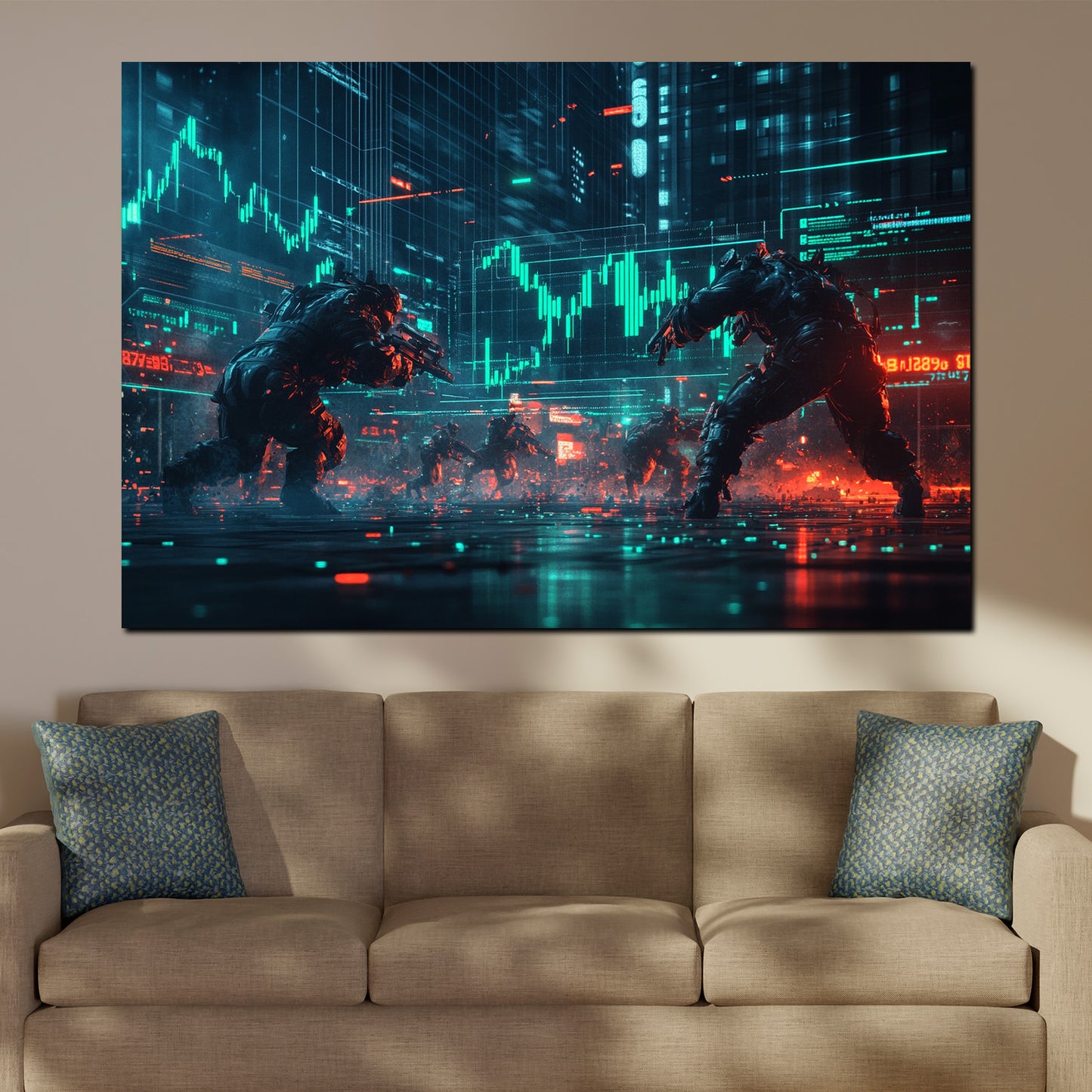 Wandbild The Future Kämpfer Börsen Trading Finanzen digital modern