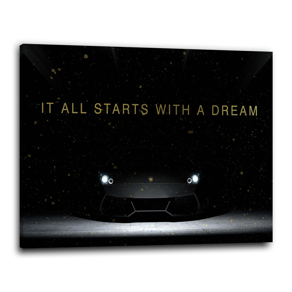 It All Starts with a Dream – Gold – Wandbild