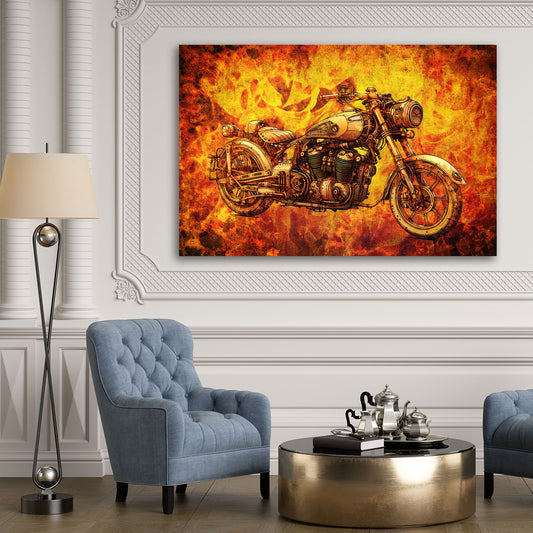 Wandbild Motorrad in Vintage Retro
