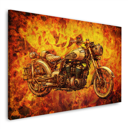 Wandbild Motorrad in Vintage Retro