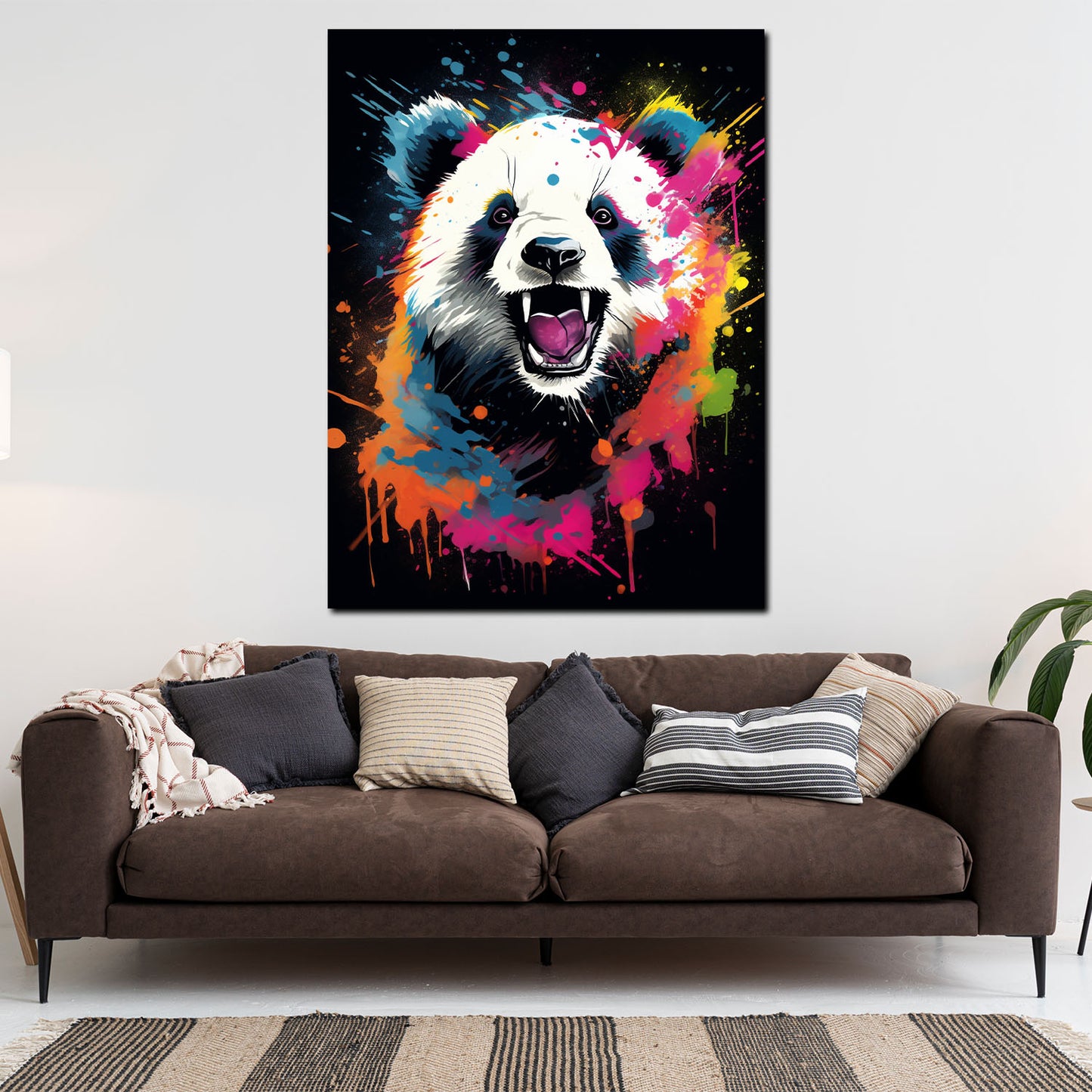 Wandbild Panda Pop Art abstrakt splatter