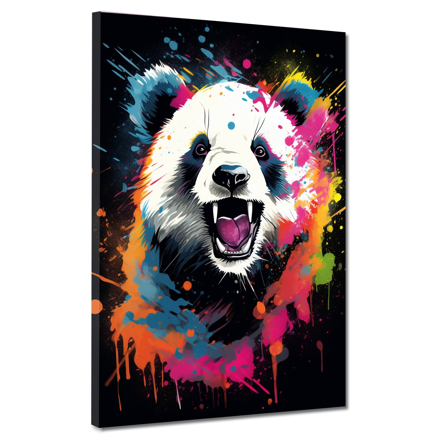 Wandbild Panda Pop Art abstrakt splatter