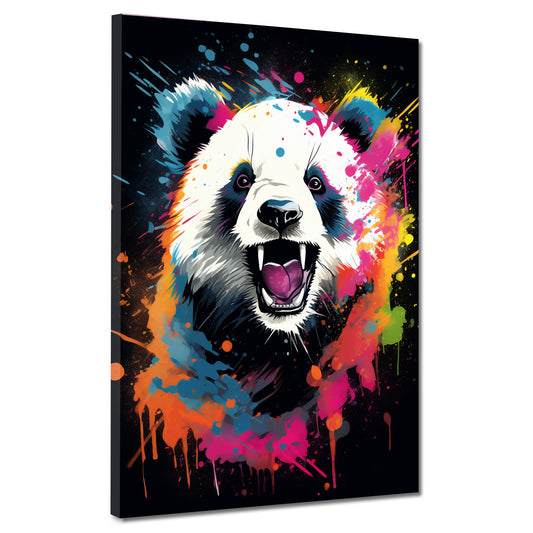 Wandbild Panda Pop Art abstrakt splatter