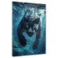 Wandbild Panther taucht ins Wasser Wildtier Dynamik Kraft