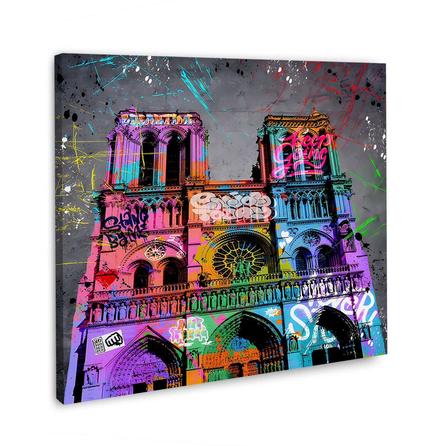 Wandbild Paris Notre Dame Street Art Städte