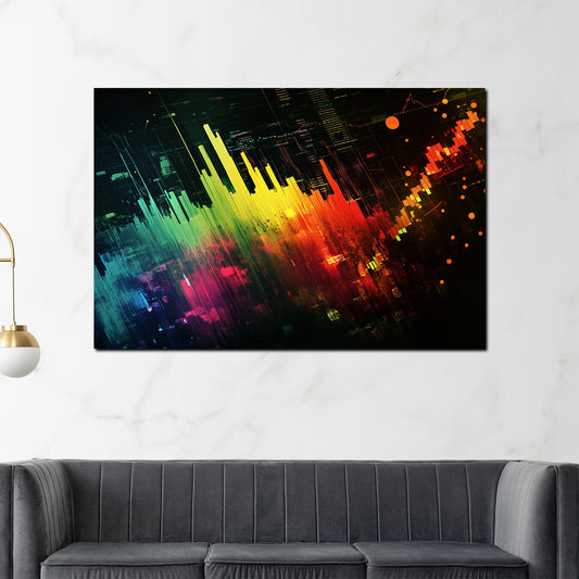 Wandbild Pop Art Aktien Börsentrend modern