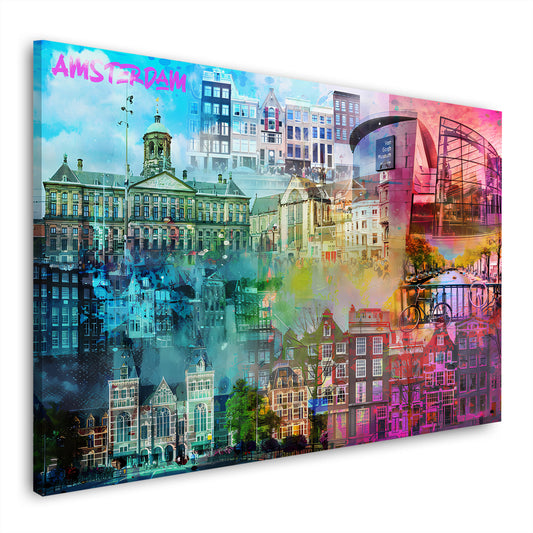 Pop Art Amsterdam Städte Skyline modern Wandbild