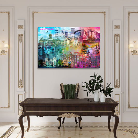 Pop Art Amsterdam Städte Skyline modern Wandbild