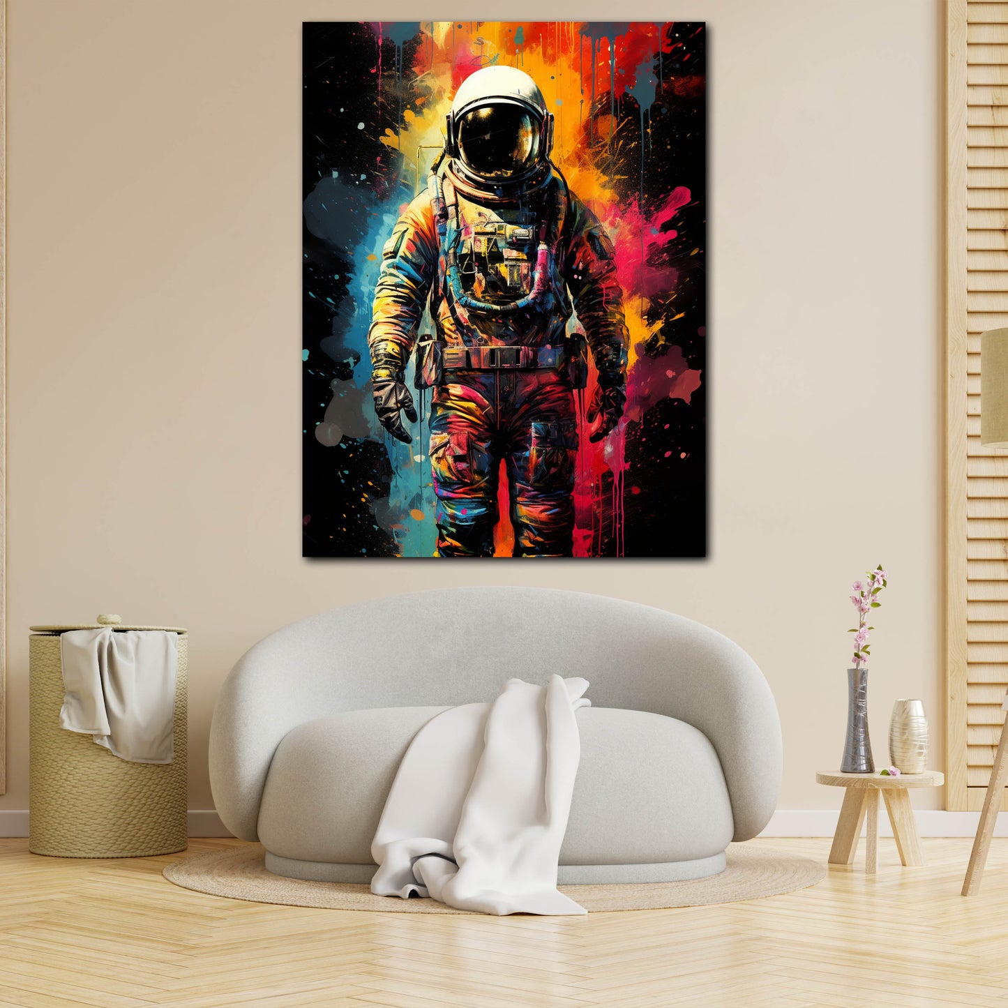 Wandbild Pop Art Astronaut mit Anzug