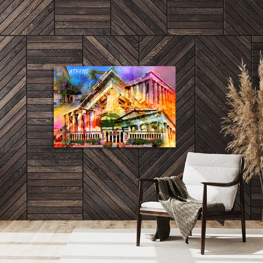 Pop Art Athen Griechenland Antike Tempel bunt modern Wandbild