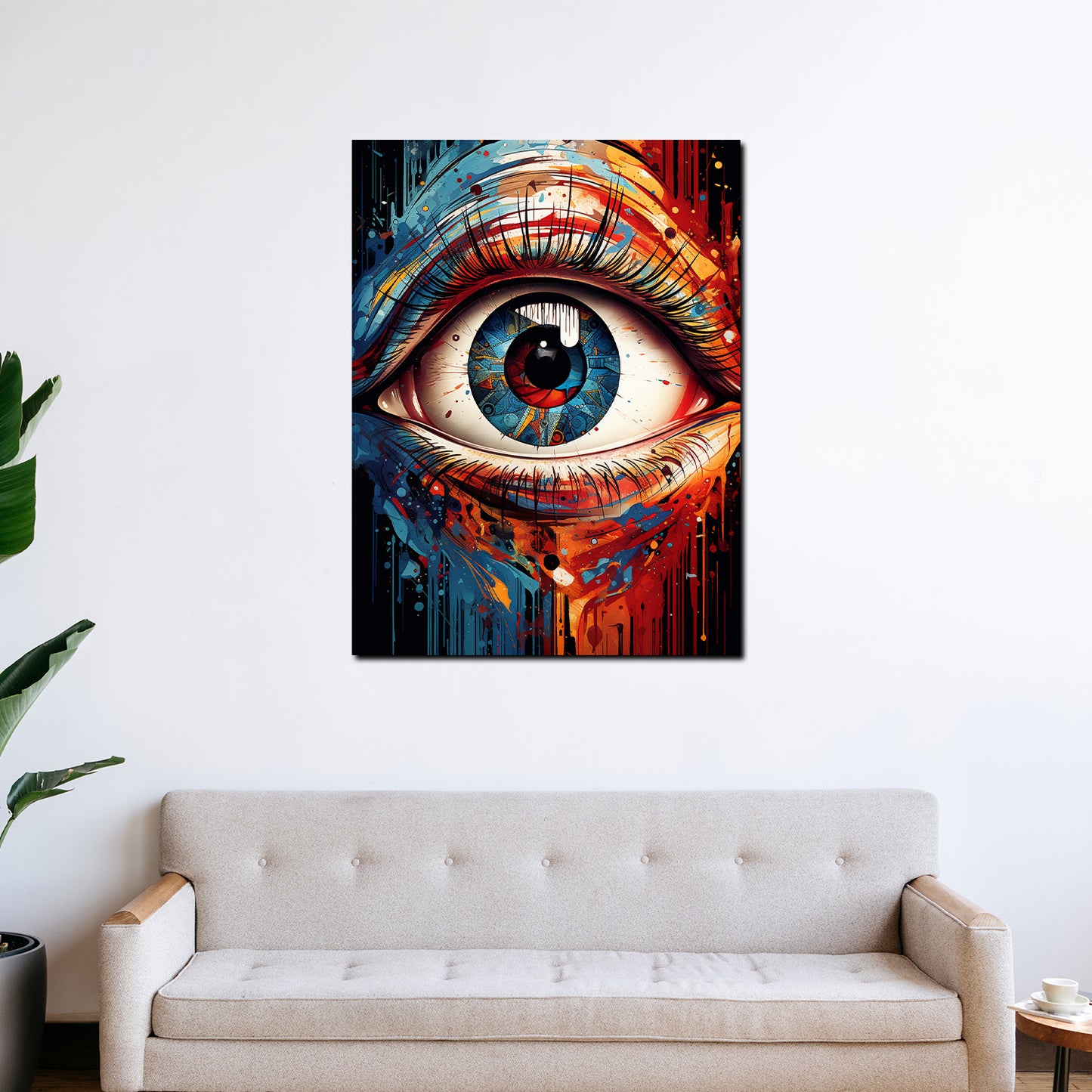 Wandbild Pop Art Auge Colour Style