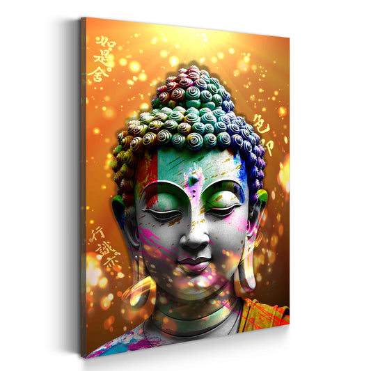 Wandbild Pop Art Buddha Erleuchtung Farbenfreude Spiritualität
