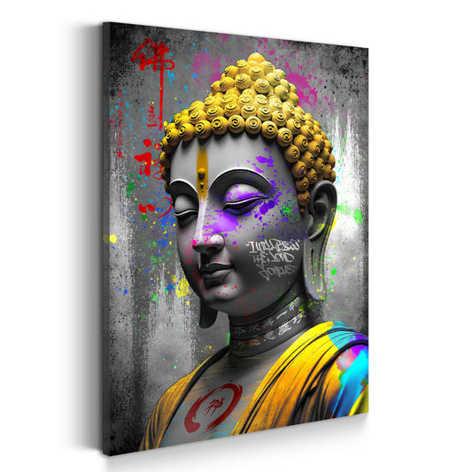 Wandbild Street Art Style Buddha Figur modern