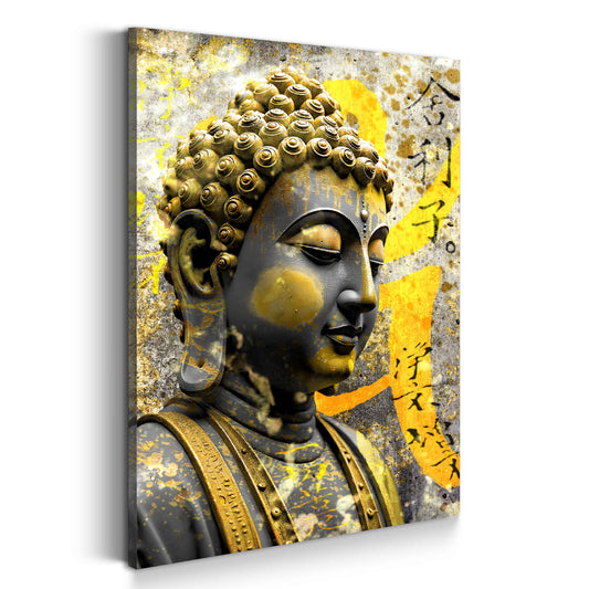 Wandbild Pop Art Buddha goldene Ruhe Spiritualität modern
