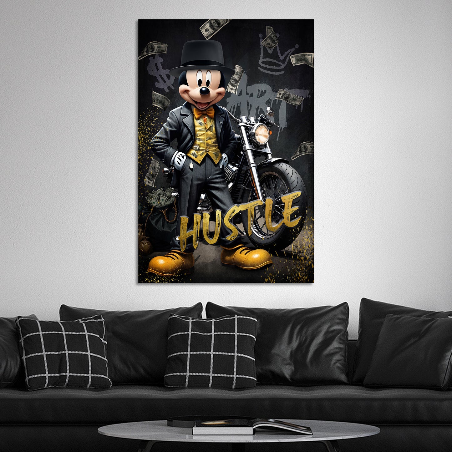 Wandbild Pop Art Comic Maus Hustle Erfolg