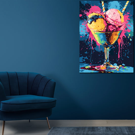 Wandbild Pop Art Eisbecher bunt knallig modern