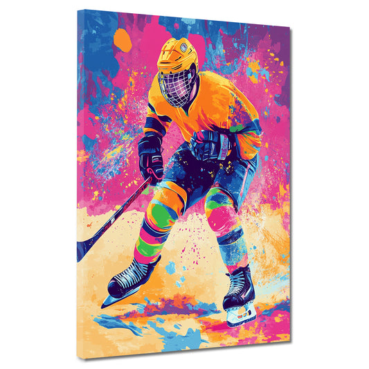 Wandbild Pop Art Eishockey farbenfroh modern