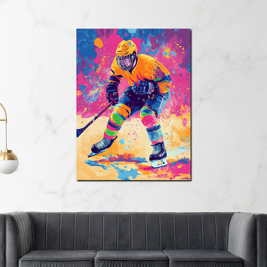 Wandbild Pop Art Eishockey farbenfroh modern
