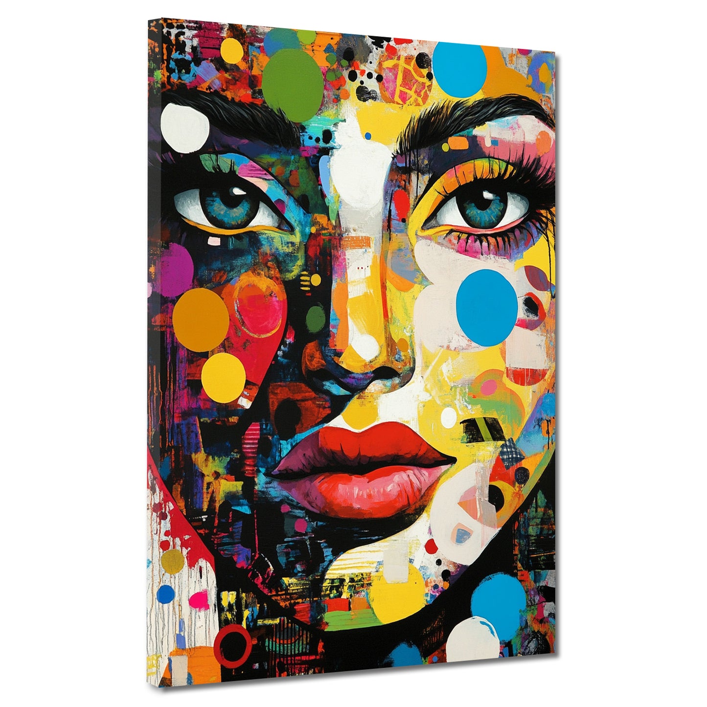 Wandbild Pop Art Frau Gesicht Farben Blick modern