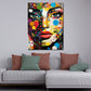 Wandbild Pop Art Frau Gesicht Farben Blick modern