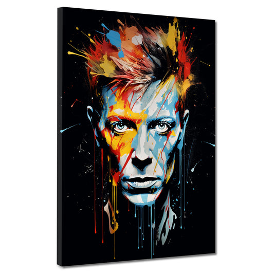 Wandbild Pop Art Gesicht Bowie Dark Style