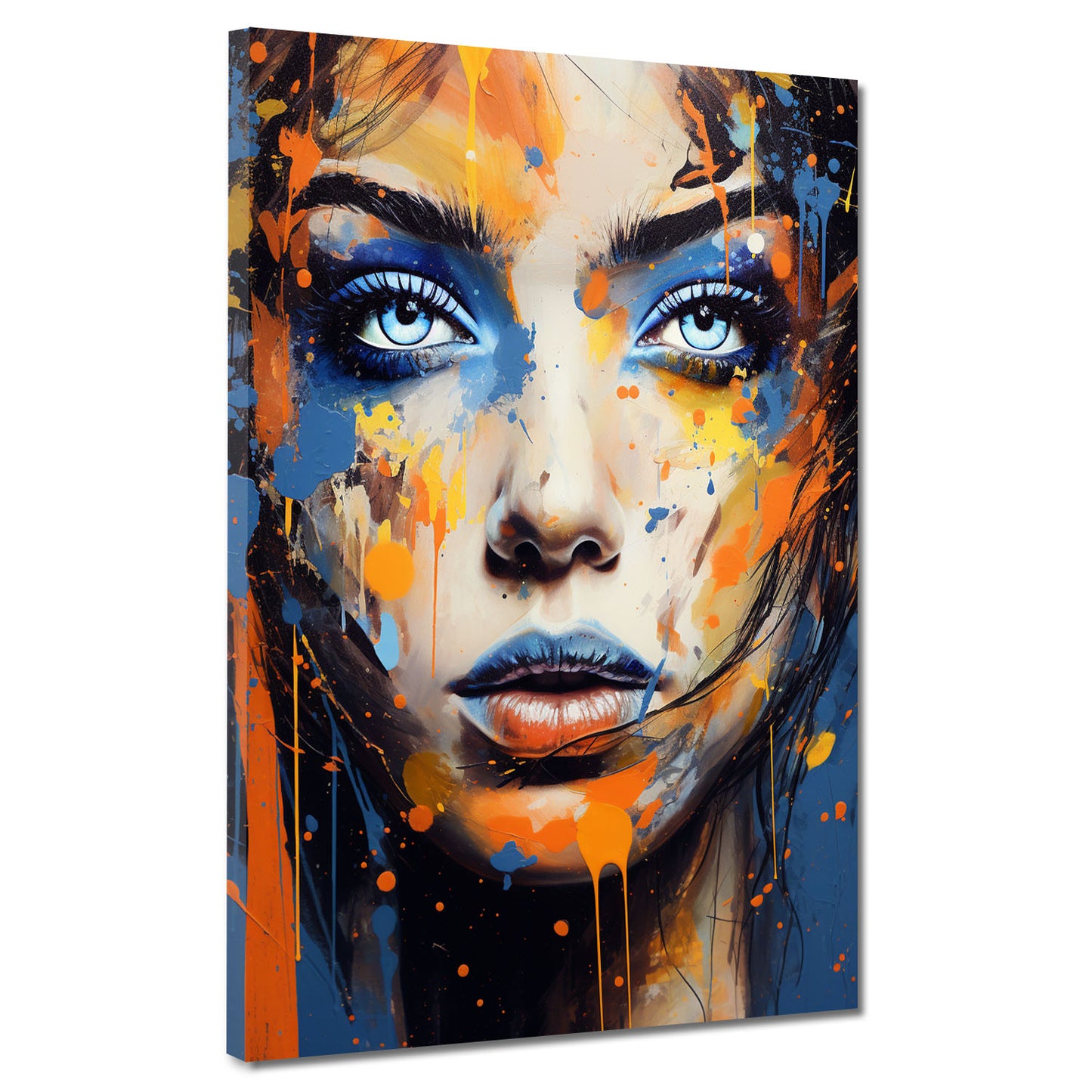 Wandbild Pop Art Gesicht Splash Art, Frau