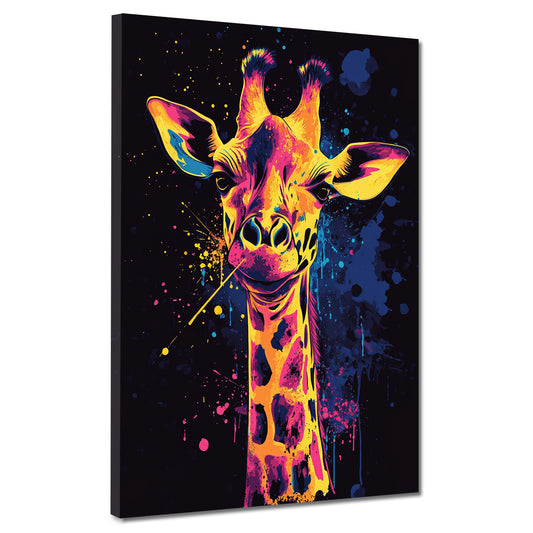Wandbild Pop Art Giraffe bunt modern