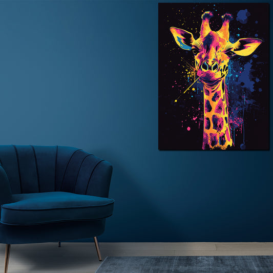 Wandbild Pop Art Giraffe bunt modern