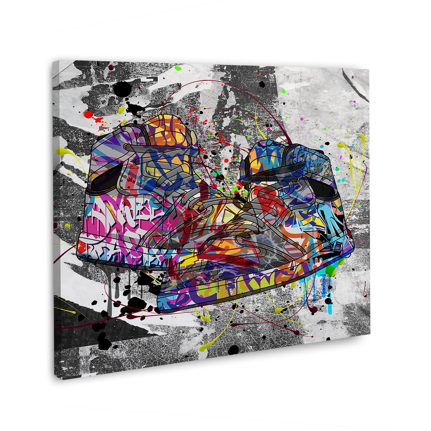 Wandbild Pop Art Graffiti Sneaker Basketball Art