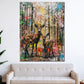 Wandbild Pop Art Hirsch Reh Wald modern bunt