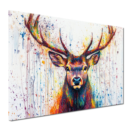 Wandbild Pop Art Hirsch farbenprächtig zeitgemäß
