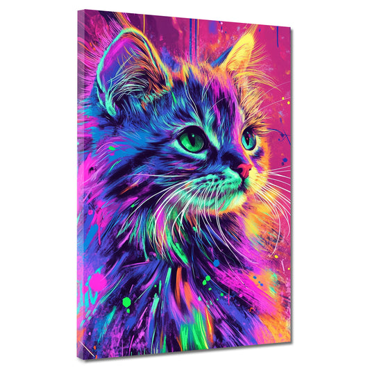 Wandbild Pop Art Katze ausdrucksstark modern