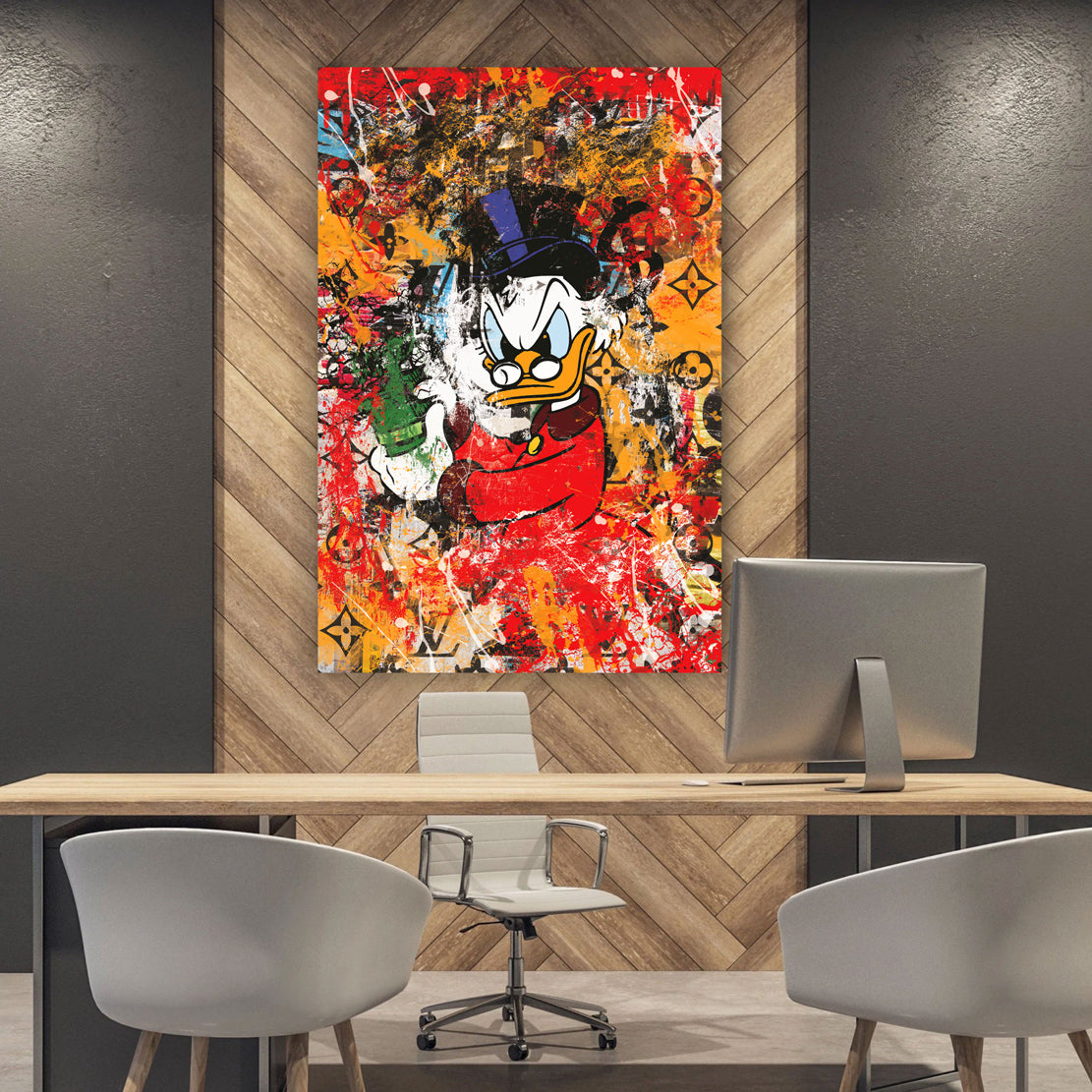 Dagobert Pop Art Kunst abstrakt Comic Wandbild