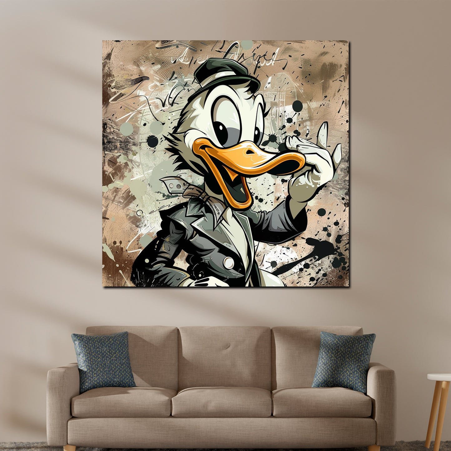 Wandbild Pop Art Lustige Ente  Kunst Duck Style