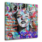 Wandbild Pop Art Marilyn Porträt Zitat bunt Street Art modern