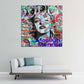 Wandbild Pop Art Marilyn Porträt Zitat bunt Street Art modern
