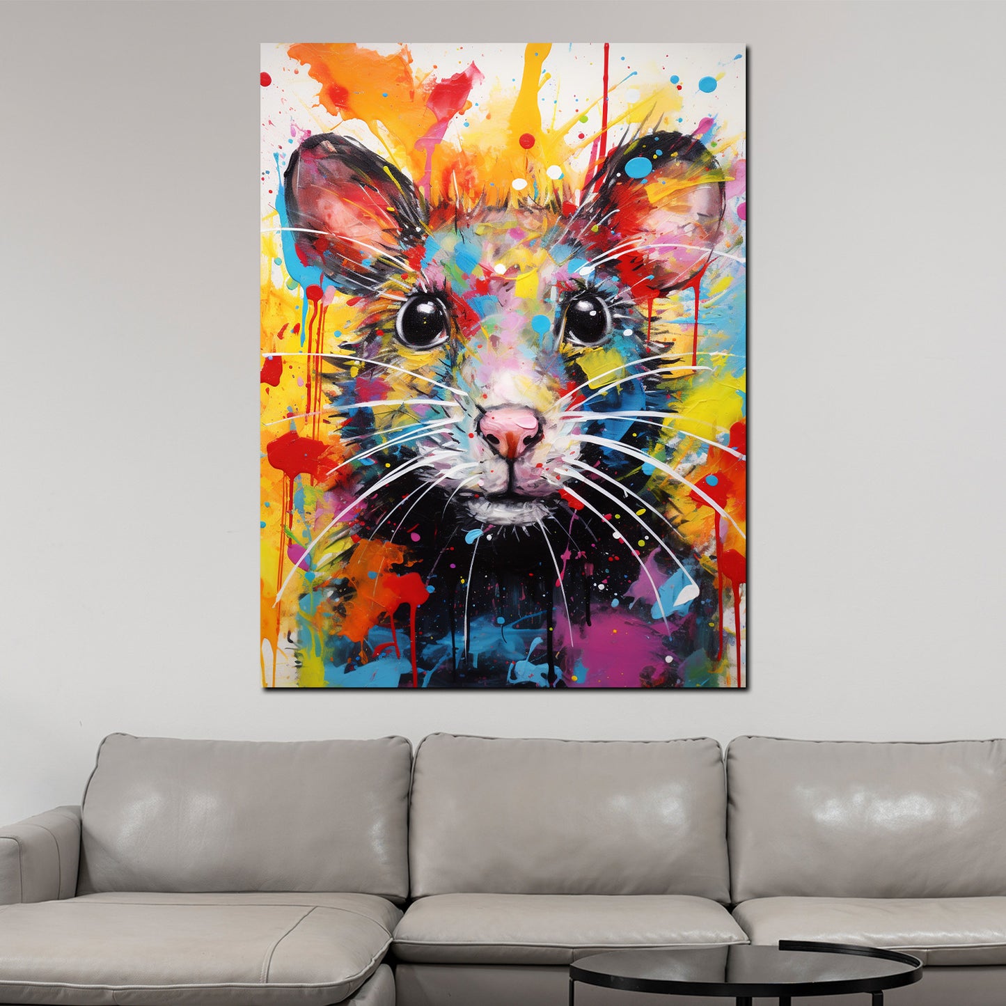 Wandbild Pop Art Maus Gesicht Colour Style