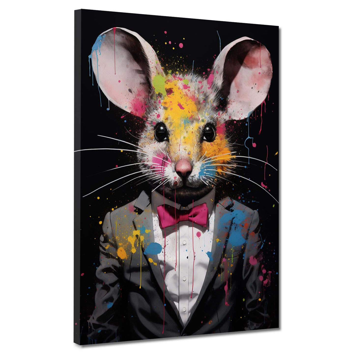 Wandbild Pop Art Maus abstrakt im Anzug