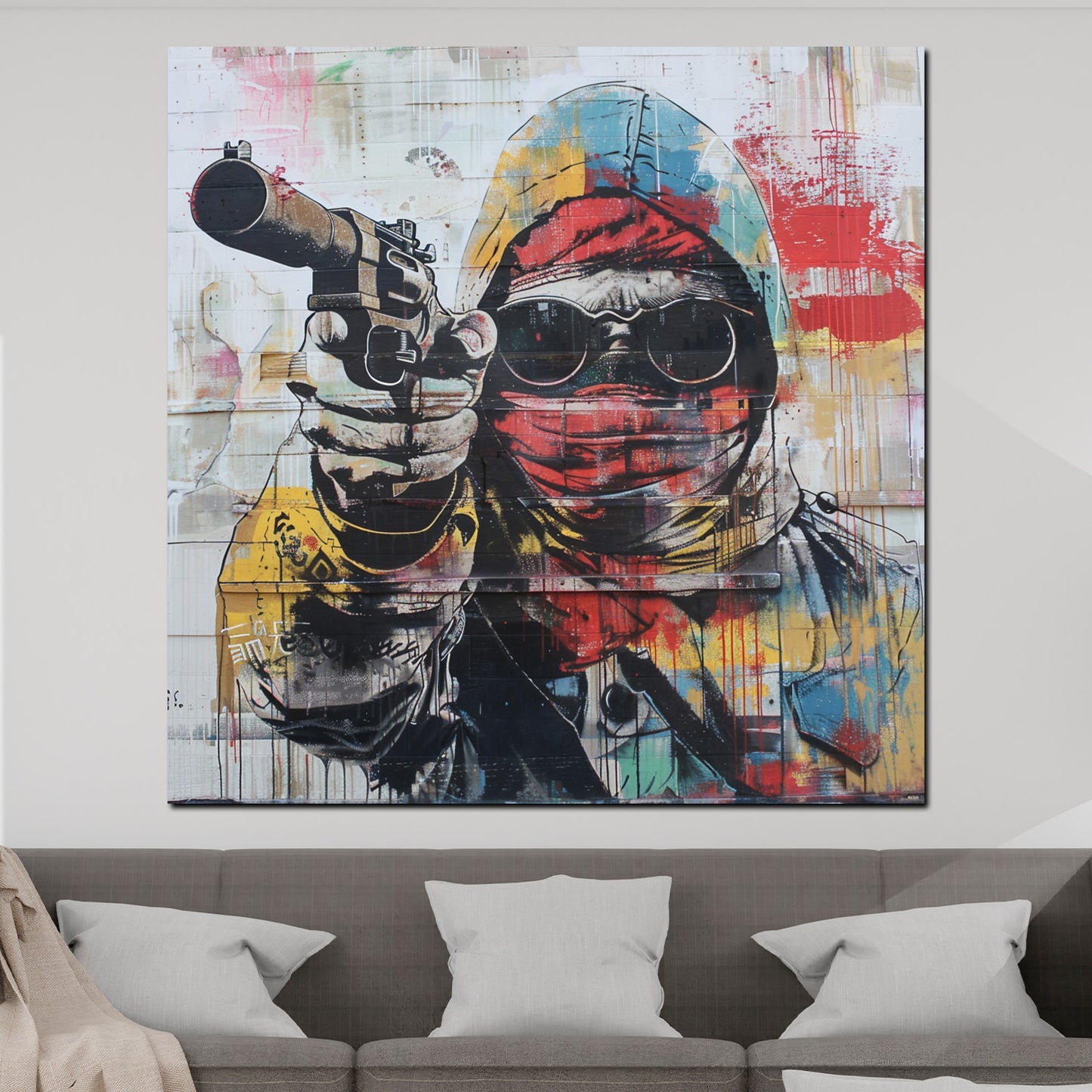 Wandbild Pop Art One Shot Gangster Colour Style