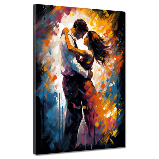 Wandbild Pop Art Paar Tanz farbenfroh modern