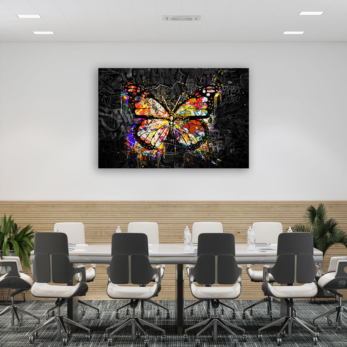 Wandbild Pop Art Schmetterling Black Style