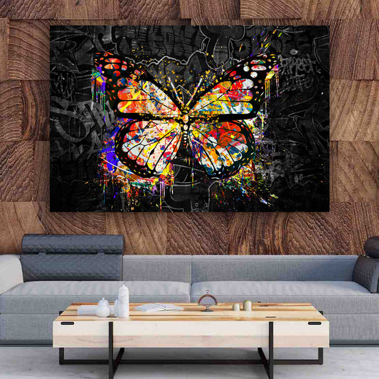 Wandbild Pop Art Schmetterling Black Style