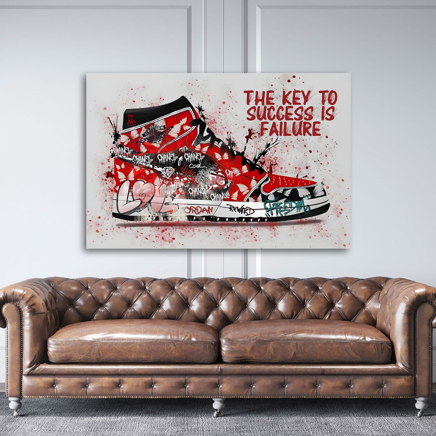 Wandbild Pop Art Sneaker Graffiti Motivation Basketball Erfolg